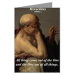 Ancient Greek Philosopher Heraclitus Greeting Card: 'All things come out of the One and the One out of all things.' (Heraclitus, 500 B.C.)