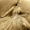 Topless woman in wedding dress