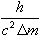 h / c squared delta m