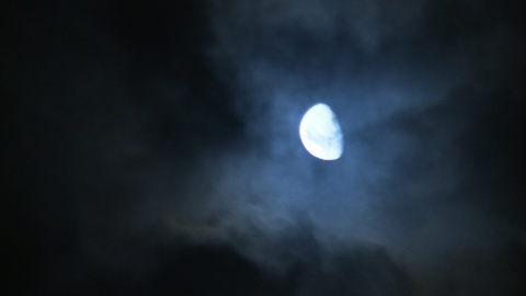 Moon on blue background