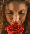 Aromatherapy: Woman Smelling Rose